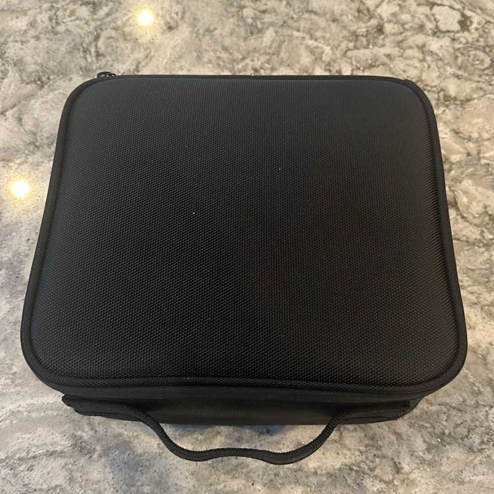 🖤 Black Structured Makeup Travel Case - Versatile and Customizable